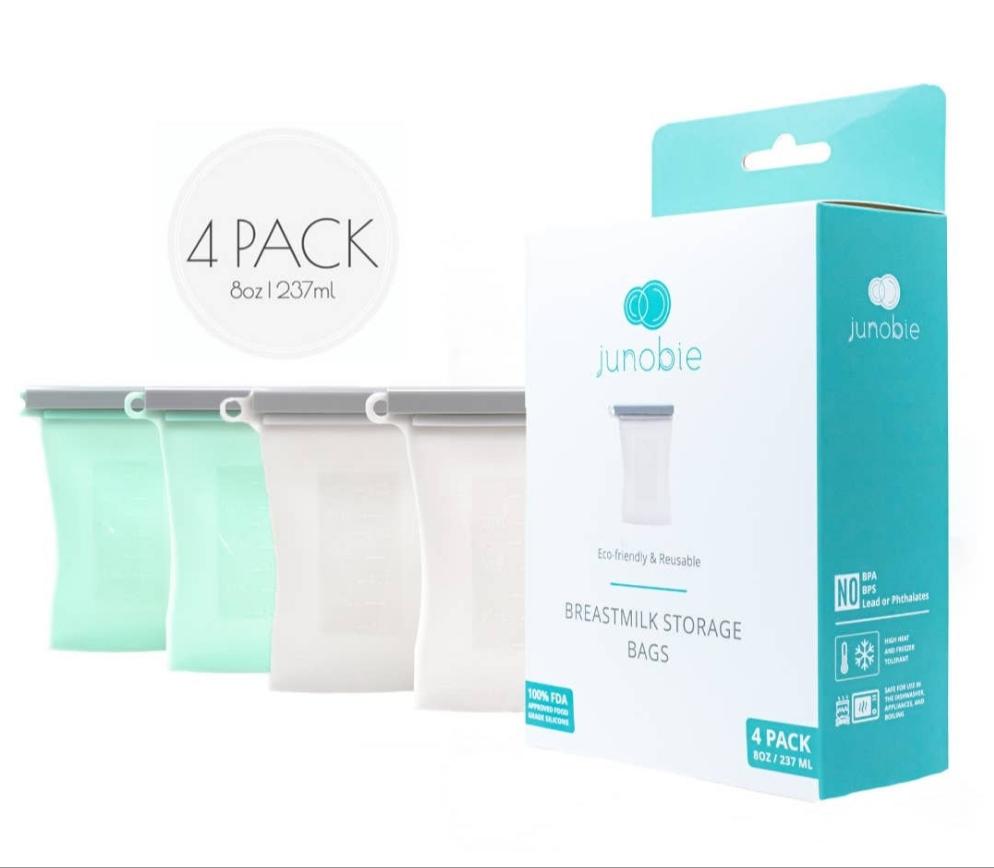 Junobie Infant/Toddler Milk & Snack Storage Bags - The Bundled 4-Pack
