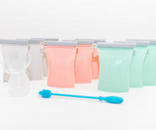 Load image into Gallery viewer, Junobie Bundled 9-Pack Starter Kit: Infant/Toddler Milk and Snack Storage Bags
