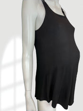Load image into Gallery viewer, RULES Black Leakproof Bamboo Vest - Side view with pregnancy bump
