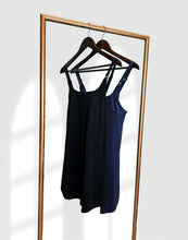 Load image into Gallery viewer, RULES Black &amp; Dark Navy Leakproof Bamboo Vest - Hanging on rail
