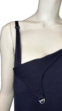 Load image into Gallery viewer, RULES Dark Navy Leakproof Bamboo Vest - Unhooked strap with Nursing clips
